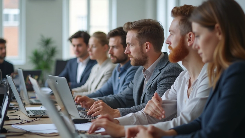 Fachkräfte bei beruflichem Zertifizierungstraining und Schulung in Klassenzimmer